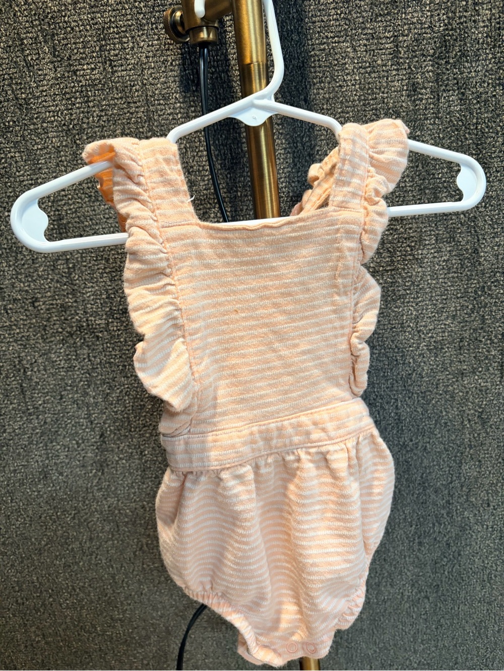 Cat & Jack Peach-Striped Ruffle One-Piece